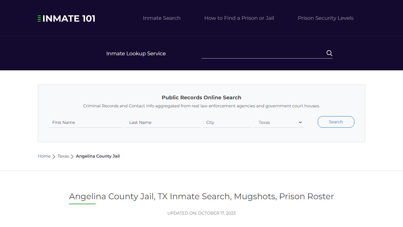 Angelina County Jail, TX Inmate Search, Mugshots, Prison Roster